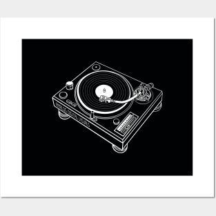 Turntable (White Lines) Analog / Music Posters and Art